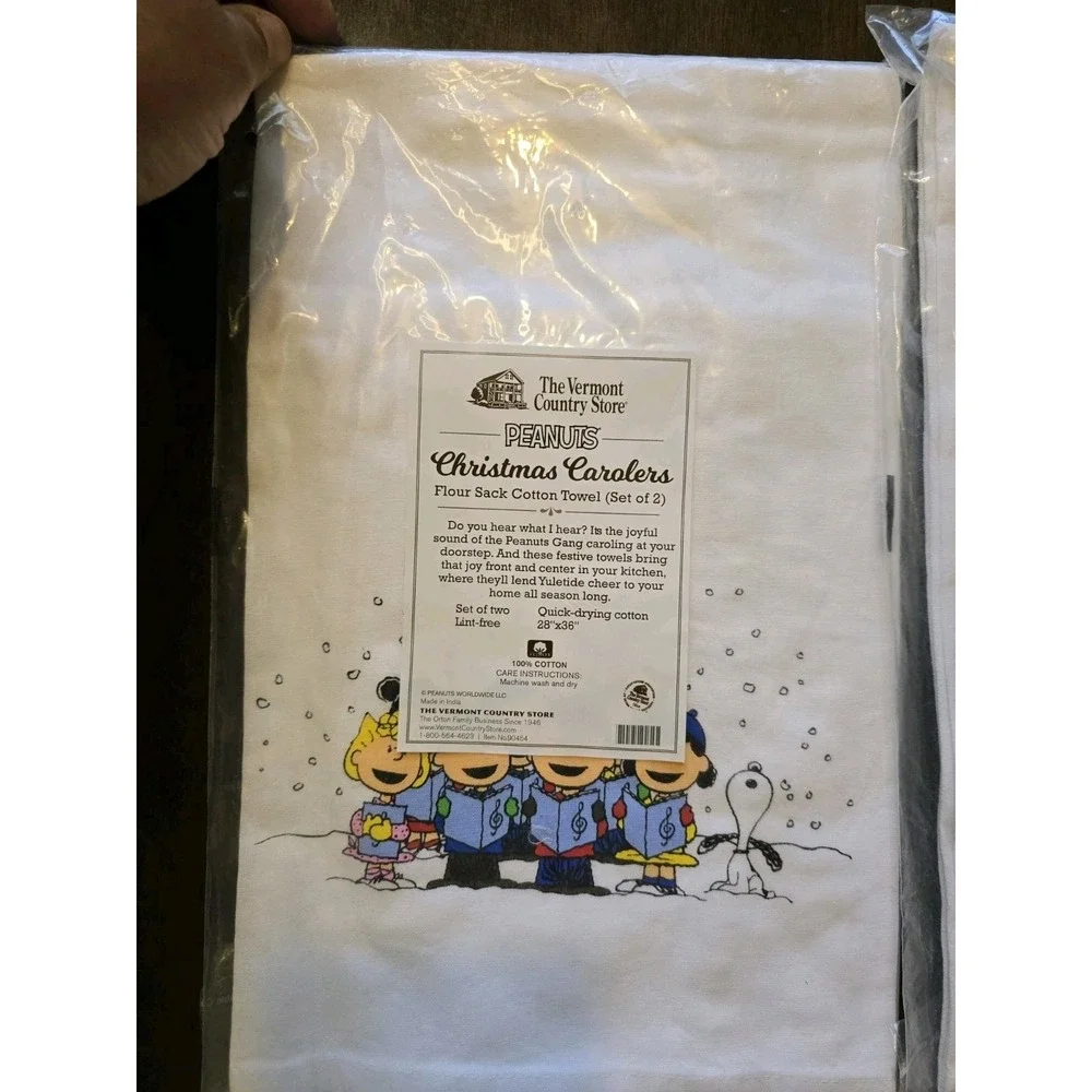 Lot Of 2 The Vermont County Store Peanuts Flour Sack Cotton Towels